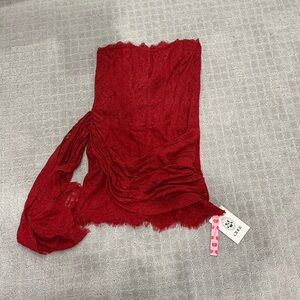 Red Lace Strapless mini corset dress women’s size medium NWT, brand is cider